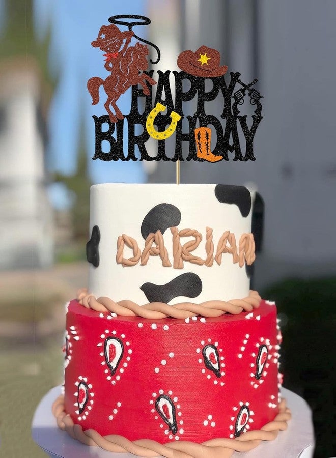 Confetti! Playful Kids' Cowboy Cake Topper - Eco-Friendly, Vibrant Wild West Adventure Decor for Child's Birthday Party - Image 2